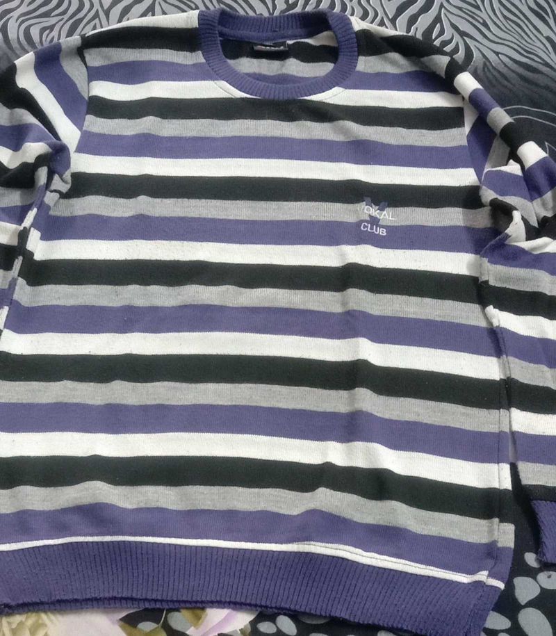 girls Striped Pullover Sweater