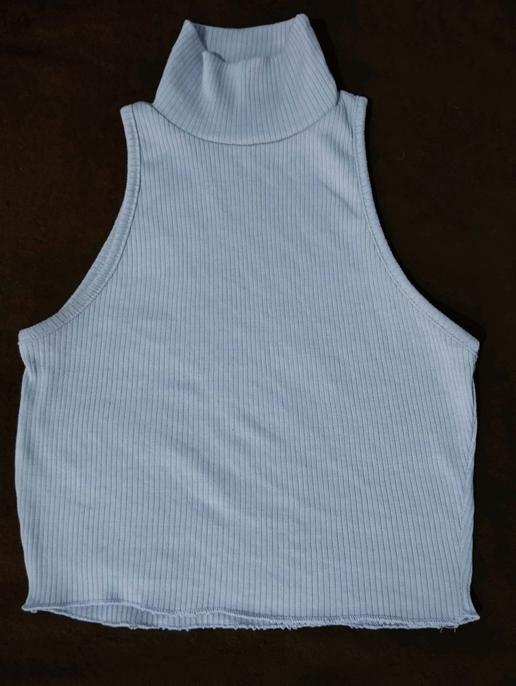 Lavender Mock Neck Crop Top