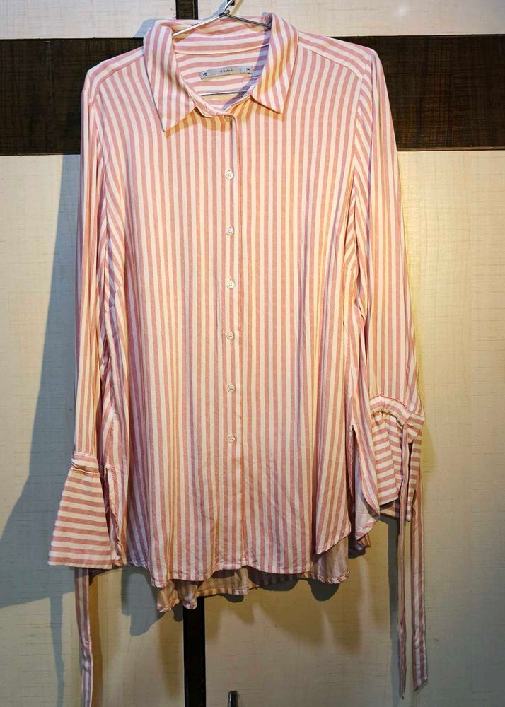 Imported bow Striped Shirt