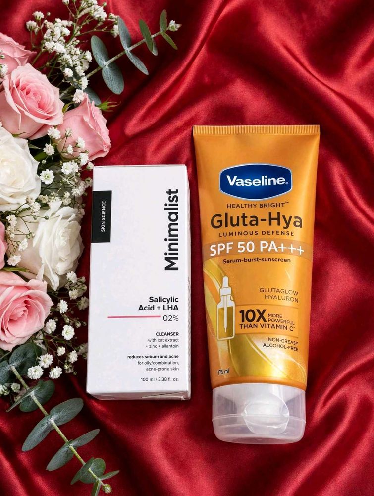minimalist cleanser and vaseline sunscreen Duo