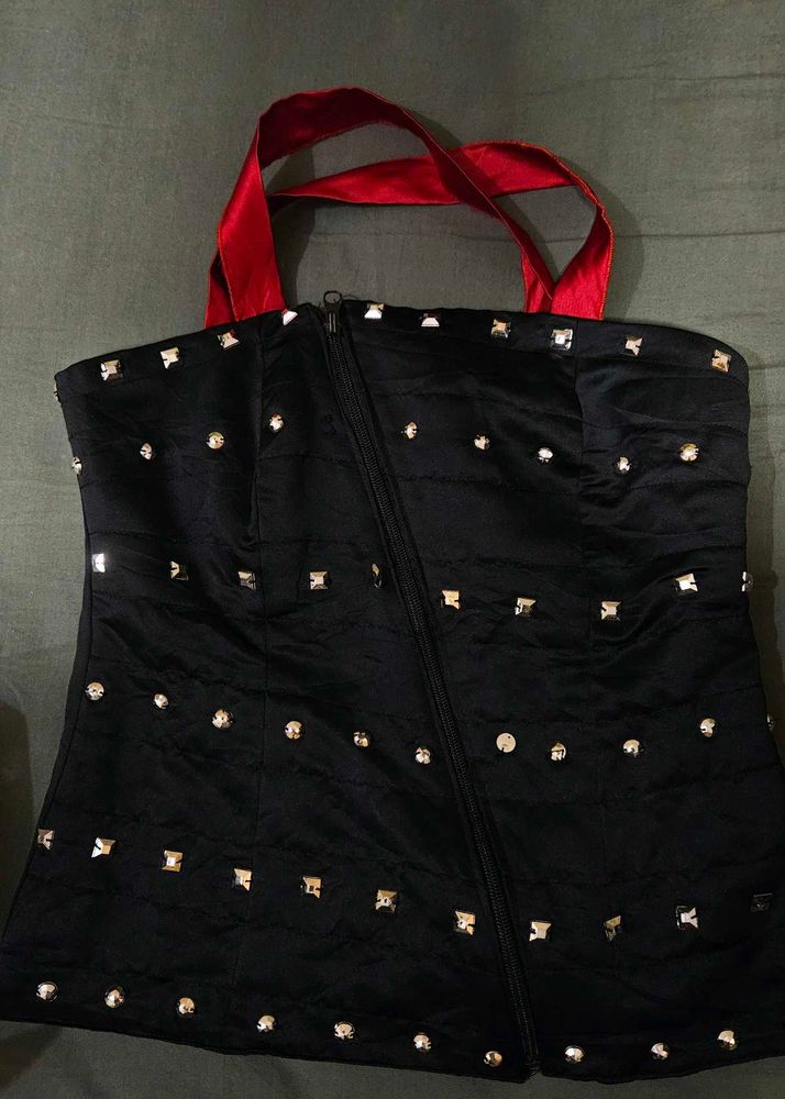 Stylish Black Embellished Top