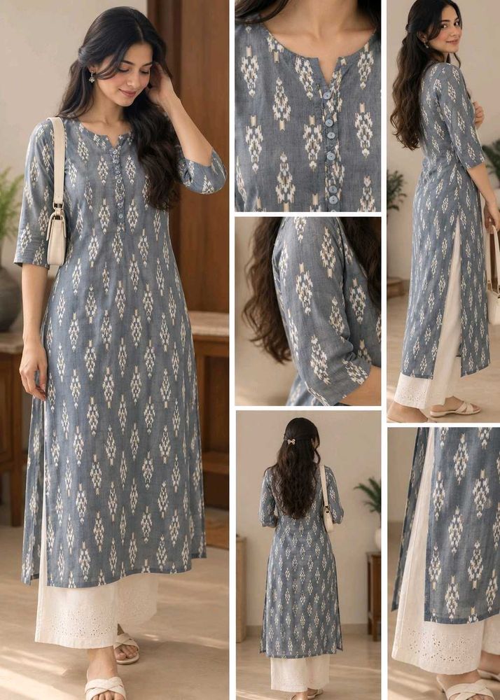 Grey Printed Kurta