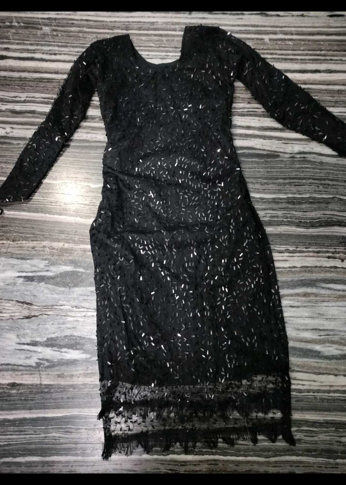 Elegant Black Sequined Kurta