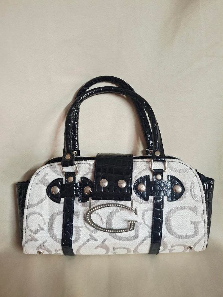 Vintage Guess Monogram Satchel Bag
