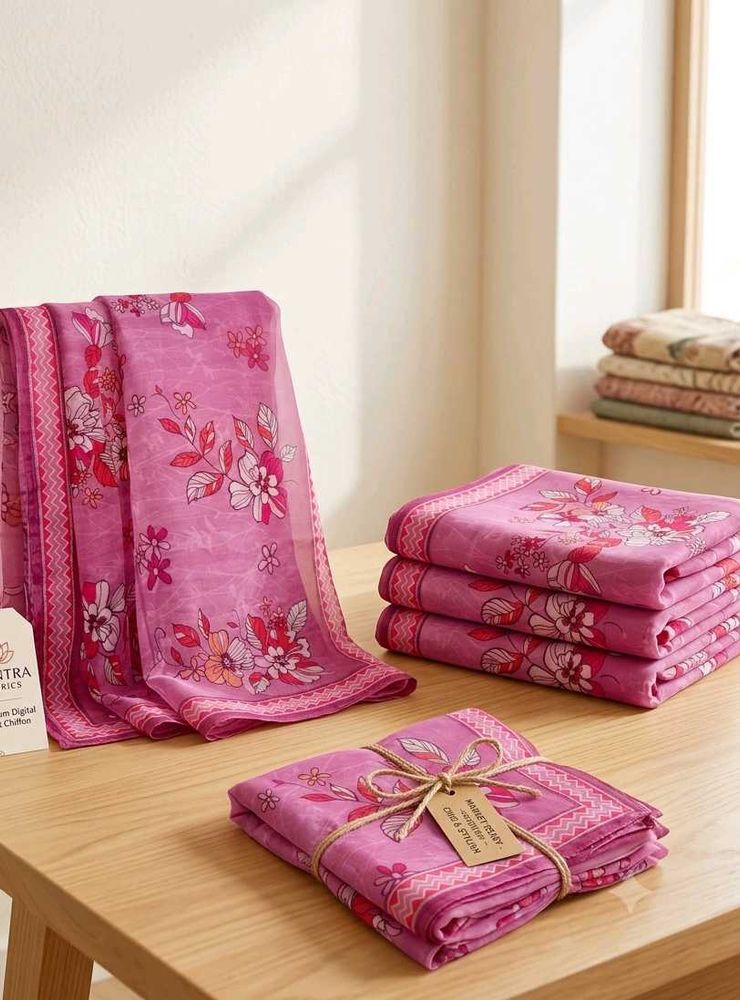 Elegant Pink Floral duppattta