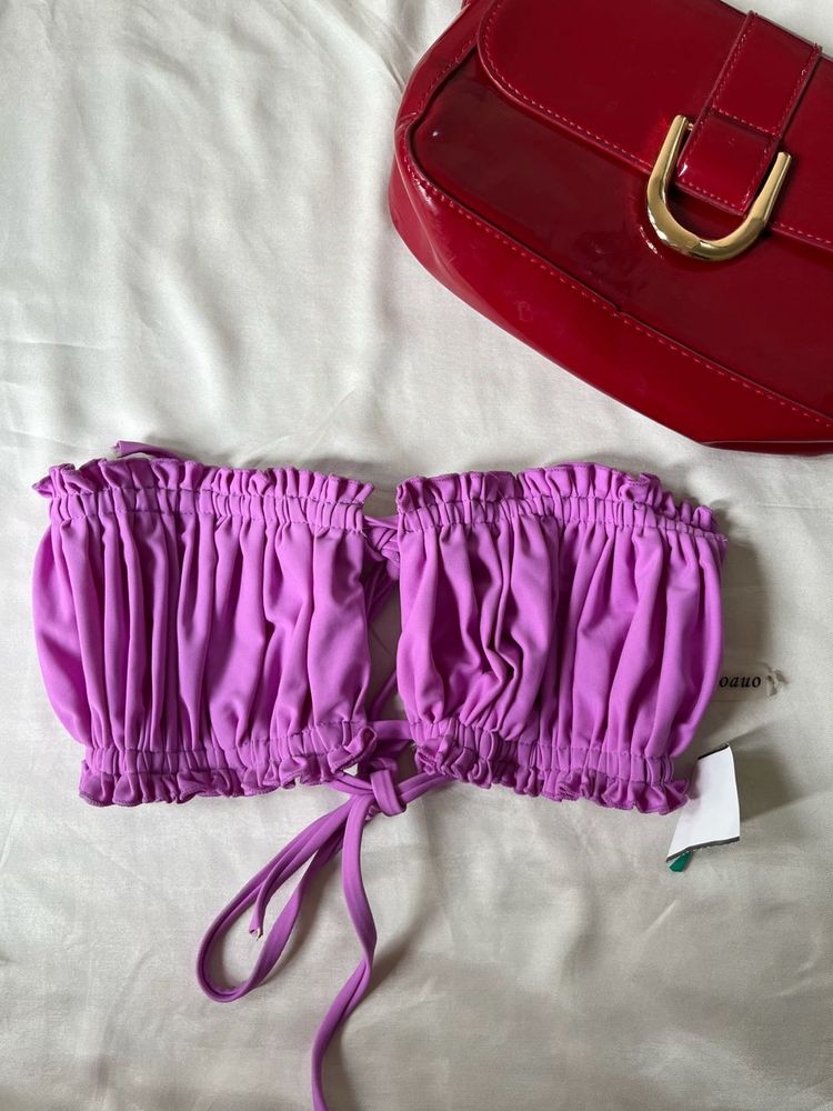 Strappy Ruffle Bikini Top