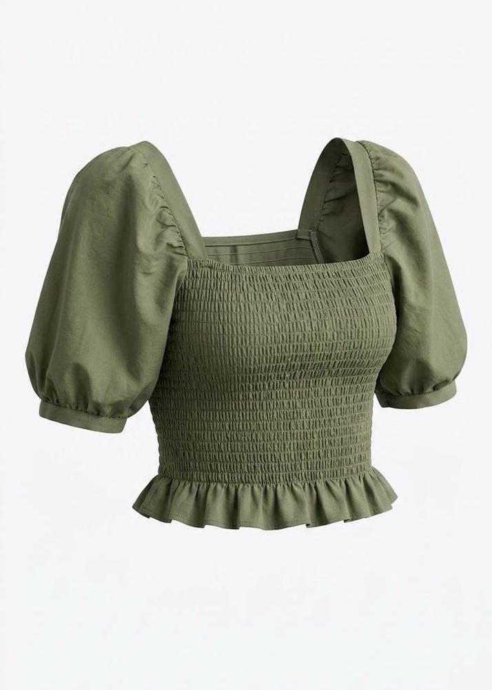 Olive green crop top