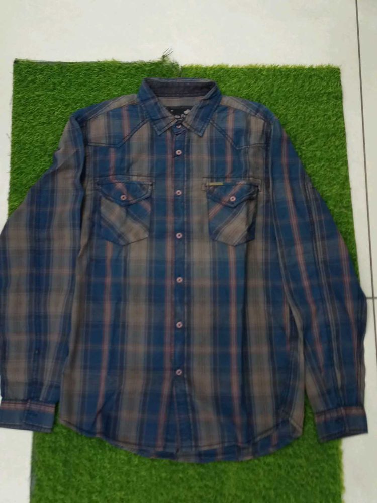 NOBLE FAITH Men's Plaid Long Sleeve Shirt