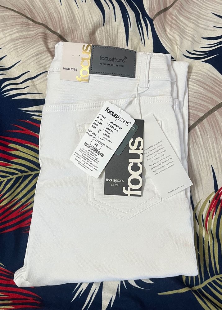 Focus Jeans White High Rise Denim