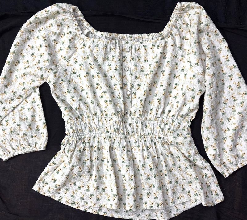 Floral Print Peplum Top