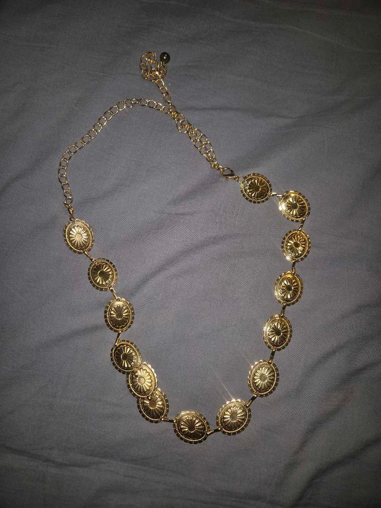 Gold Tone Coin Chain Belt