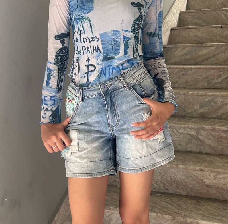 Vintage Patch Denim Shorts
