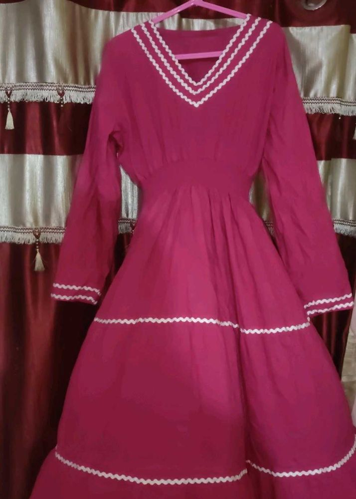 Elegant Fushia Tiered Gown