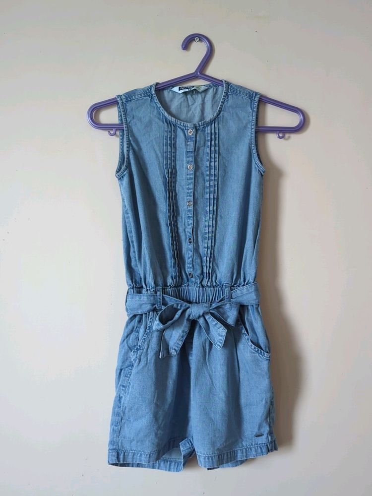 Girls Denim Jumpsuit