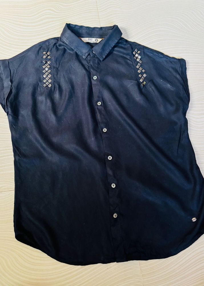 Stylish Black Embellished Shirt
