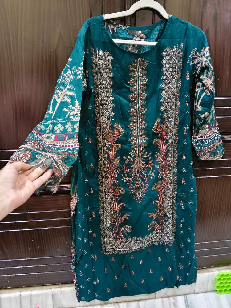 Elegant Teal Embroidered Kurta