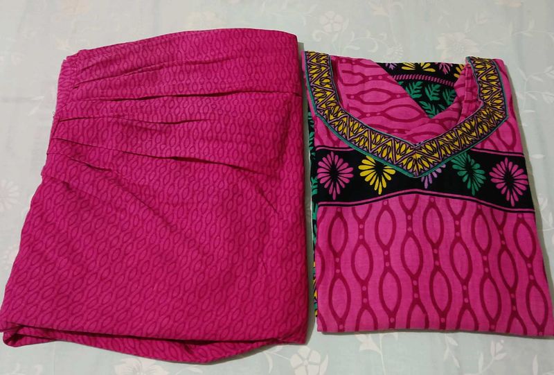 Women's Pink Printed Kurta and Palazzo Set