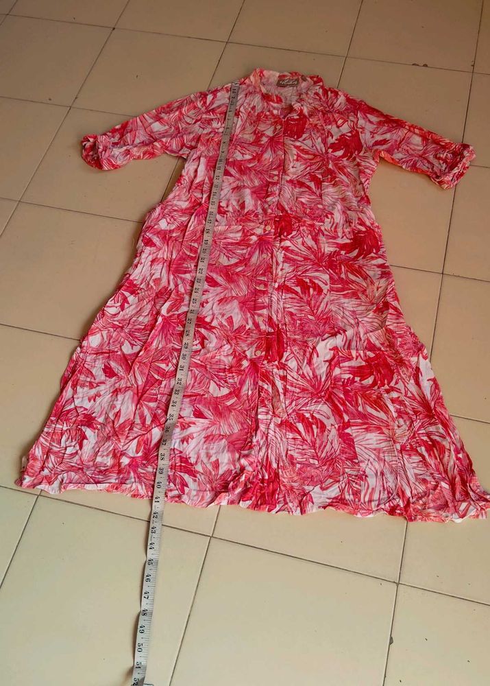 Vibrant Tropical Leaf Print kurta