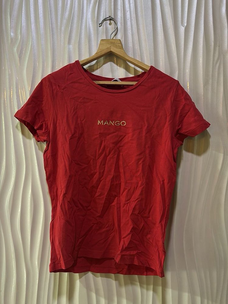 Mango Red Logo T-Shirt