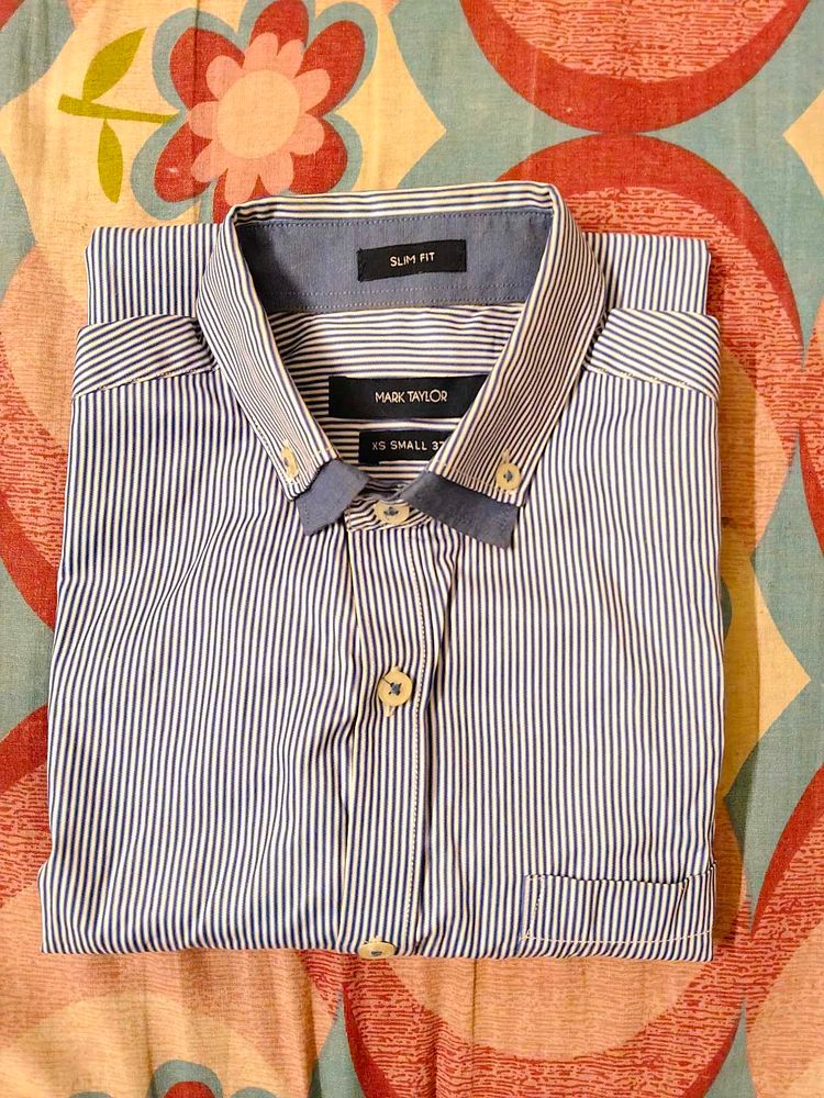 Mark Taylor XS Striped Slim Fit Shirt