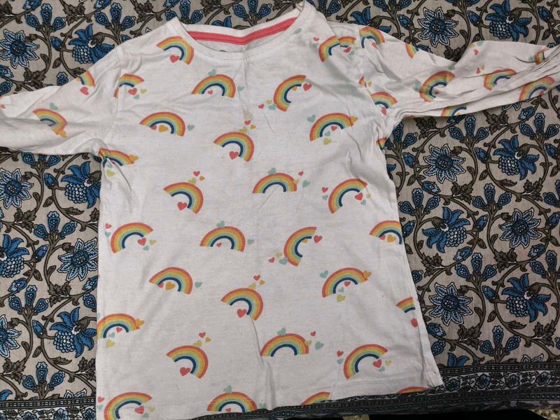 CuteFull sleeves Rainbow top for 4-6 years girl