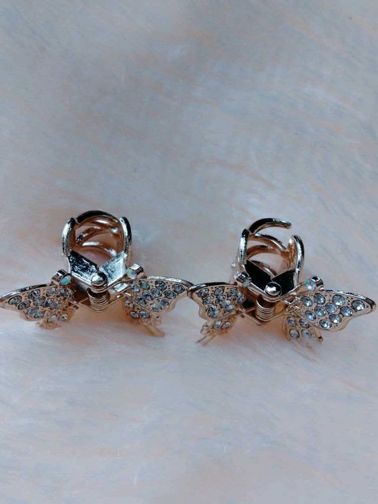 Sparkling Butterfly Hair Clips (Set of 2) and one