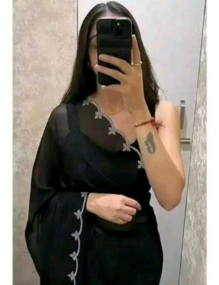 Elegant Black Embroidered Saree