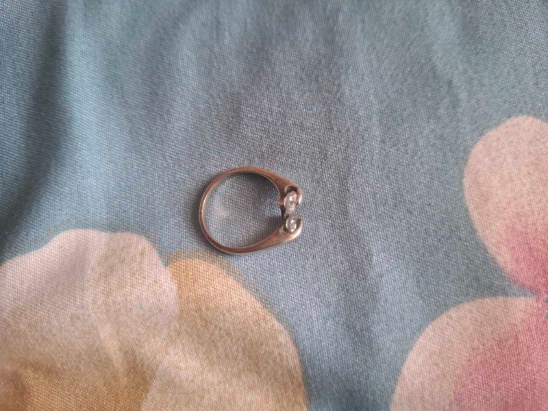 silver Two Stone Ring