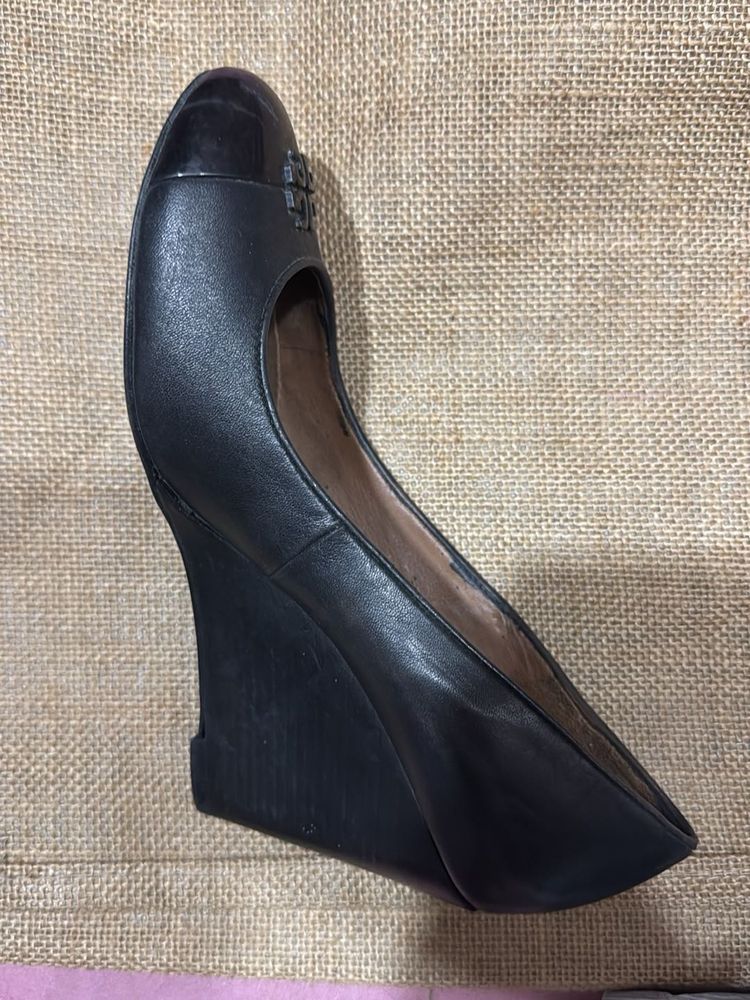 Tory Burch Black Wedge Heels