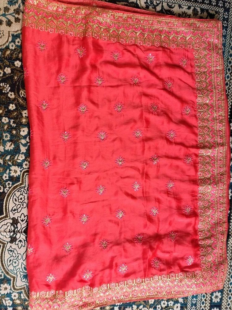 Stunning Embroidered Silk Saree