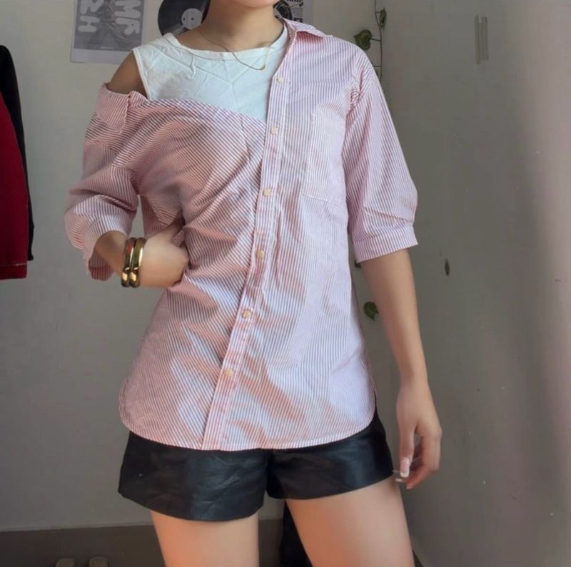 Pink Striped Button-Down Shirt