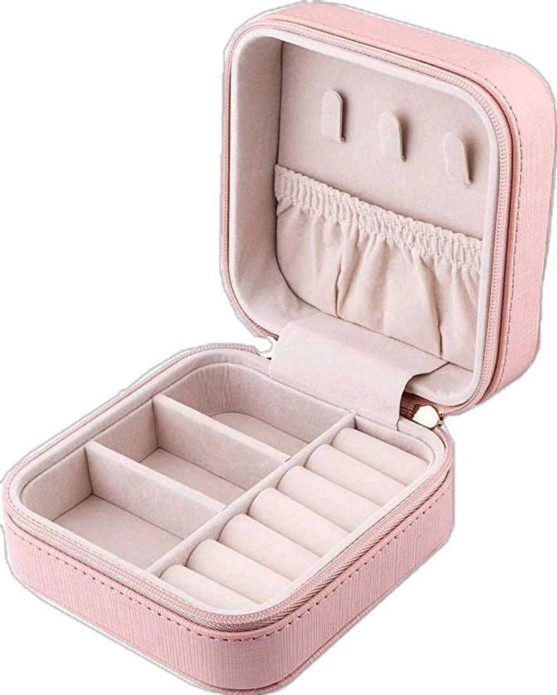 Pink Faux Leather Jewelry Organizer