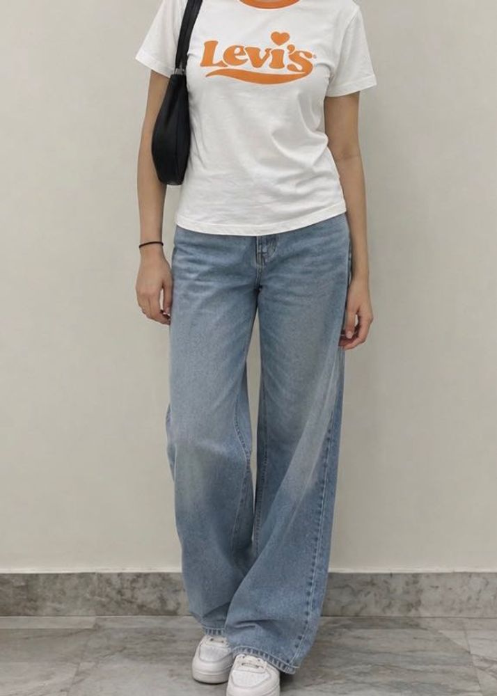 Levi's White Orange Ringer T-Shirt