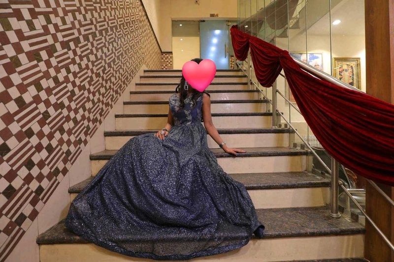 Sparkling Blue Ethnic Gown