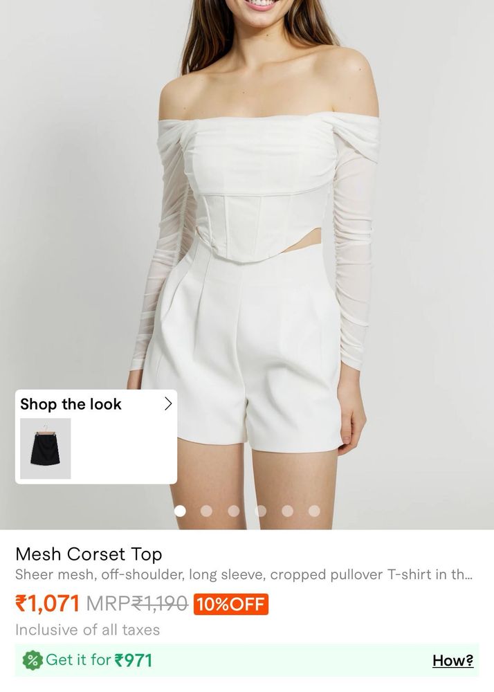 Chic White Off-Shoulder Mesh Corset Top