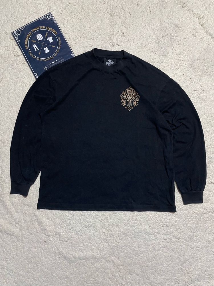 Men's Black Long Sleeve Graphic ed hardy tee