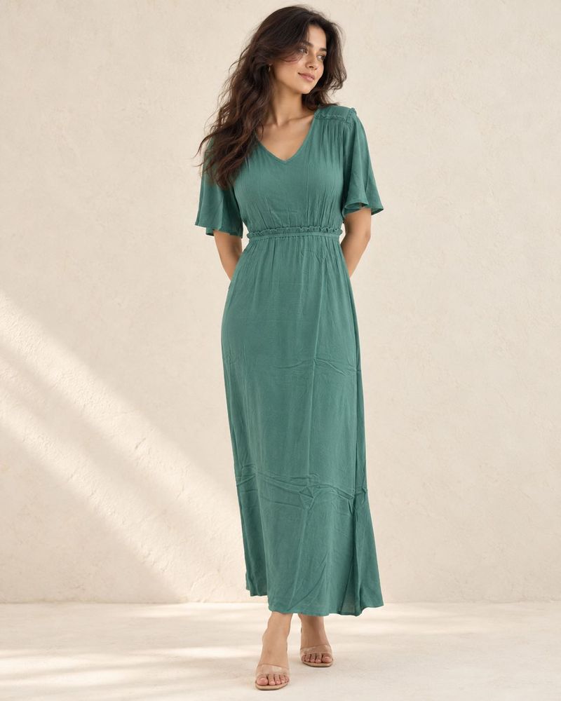Elegant Green Maxi Dress