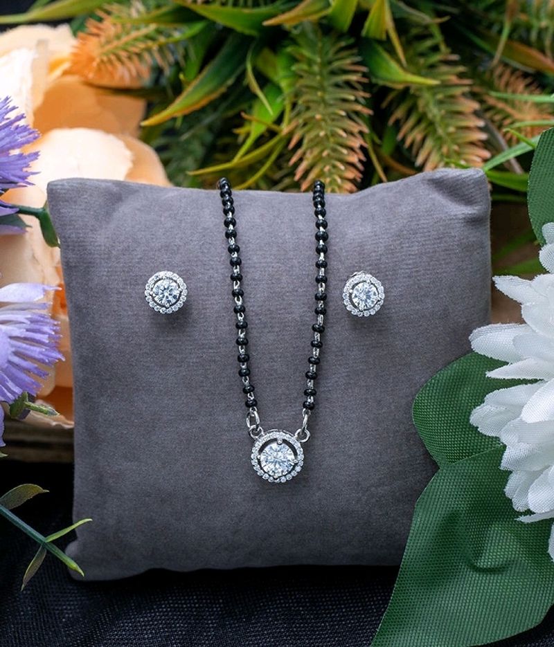 Mangalsutra With Earrnings Pure Silver 925