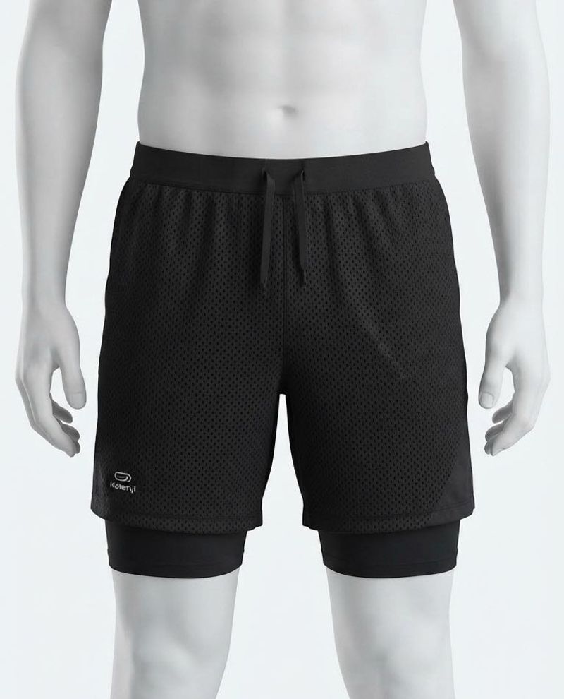 kalenji Men's Black Athletic Shorts