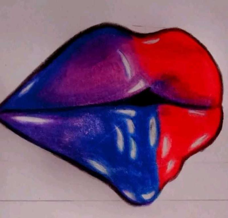 Realistic Pencil Colour Lip Drawing
