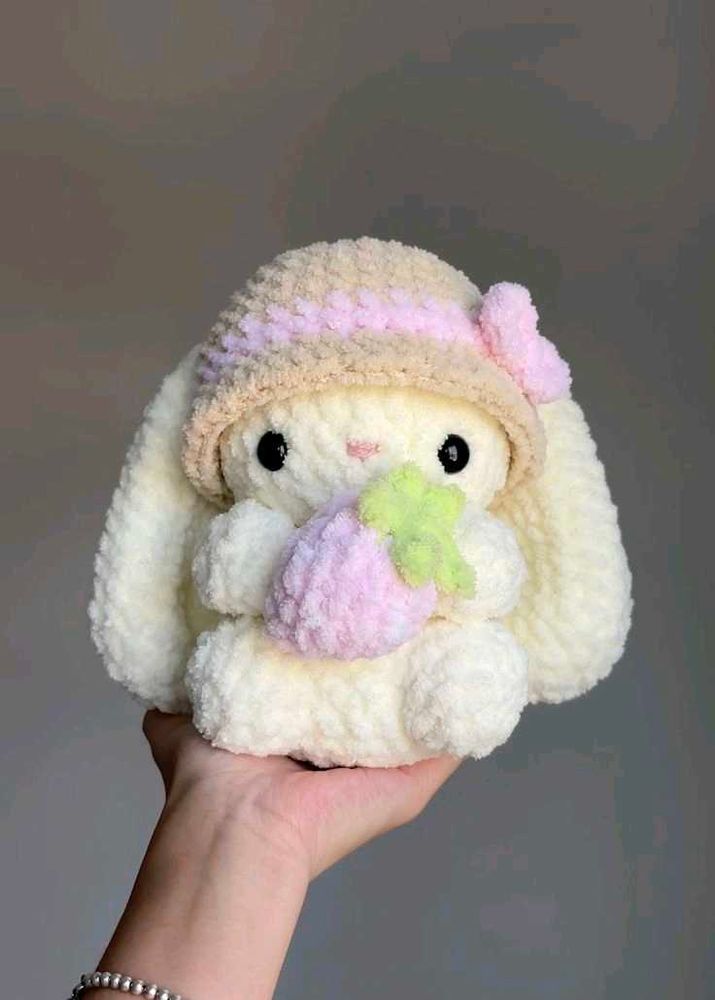 Crocheted Bunny Plush Toy with Carrot