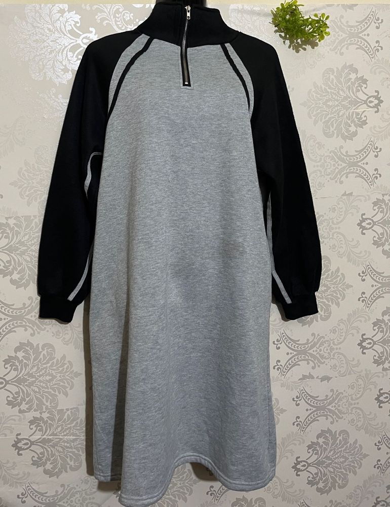 Long Sweatshirt Dress Pullover For Winters