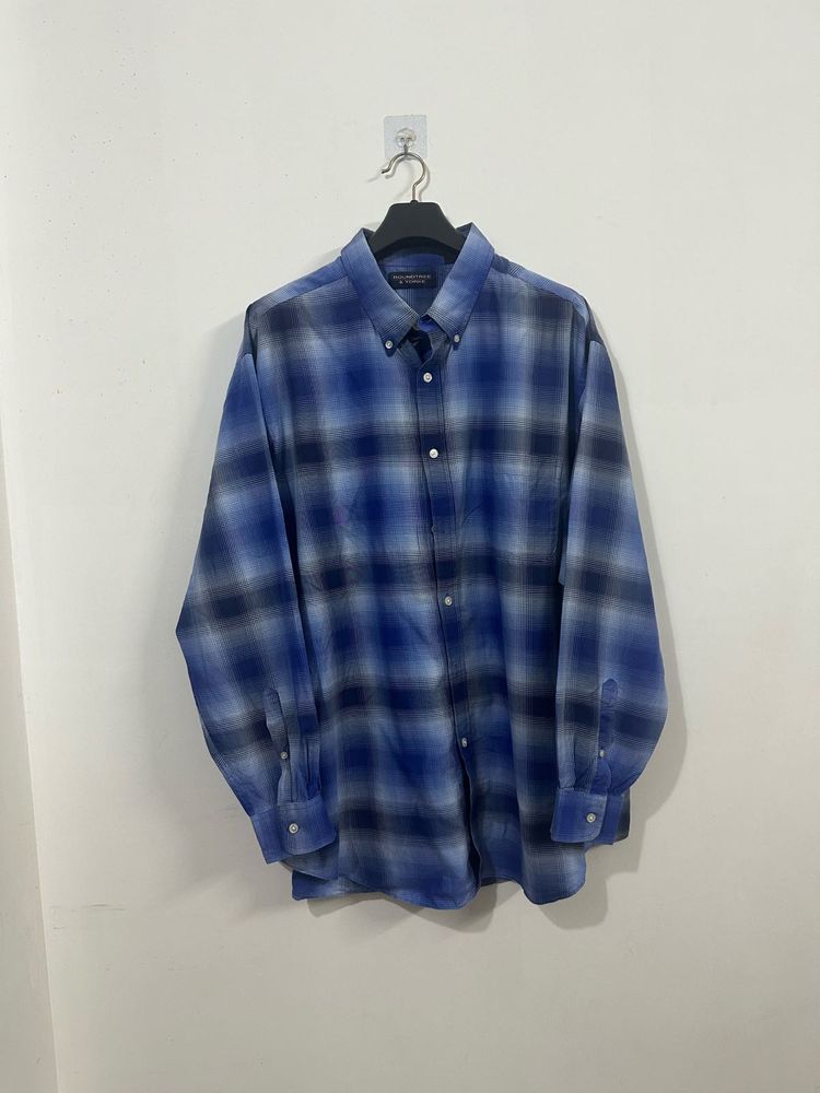 Men's Blue Plaid Button-Down Shirt 🇺🇸