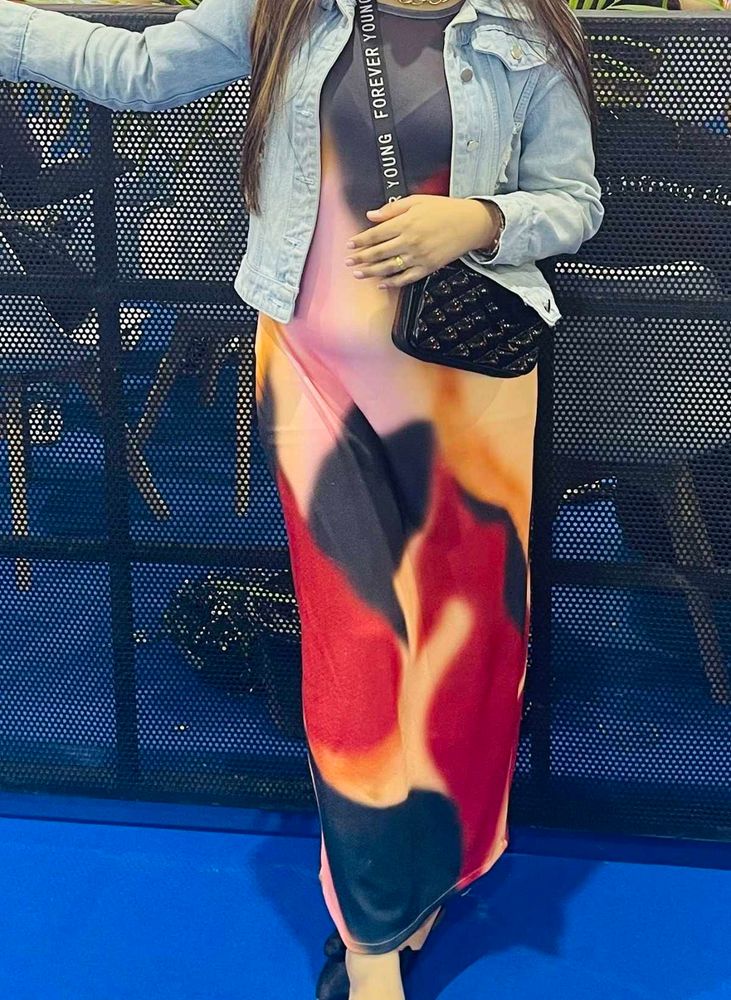 Trendy Multicolor Maxi Dress