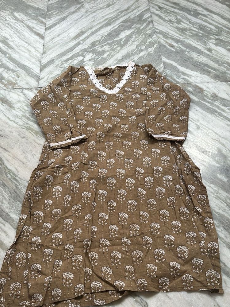 Printed Brown Cotton tunic
