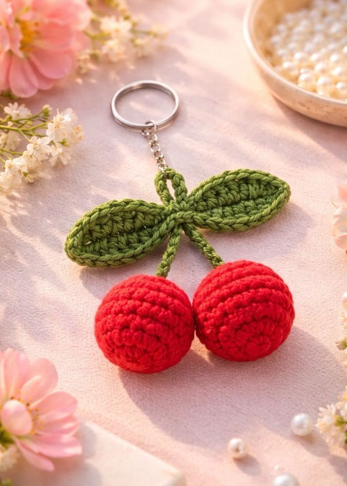 Cute Cherry Keychain