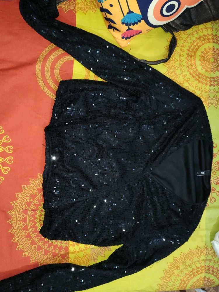 Sparkling Black Sequin Top