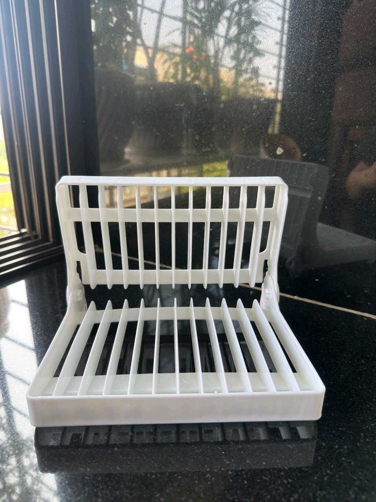 White Foldable Dish Rack