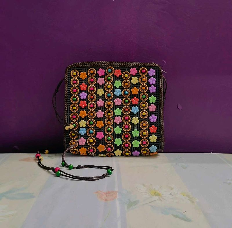 💐Colorful Beaded Square Slig Bag 💐