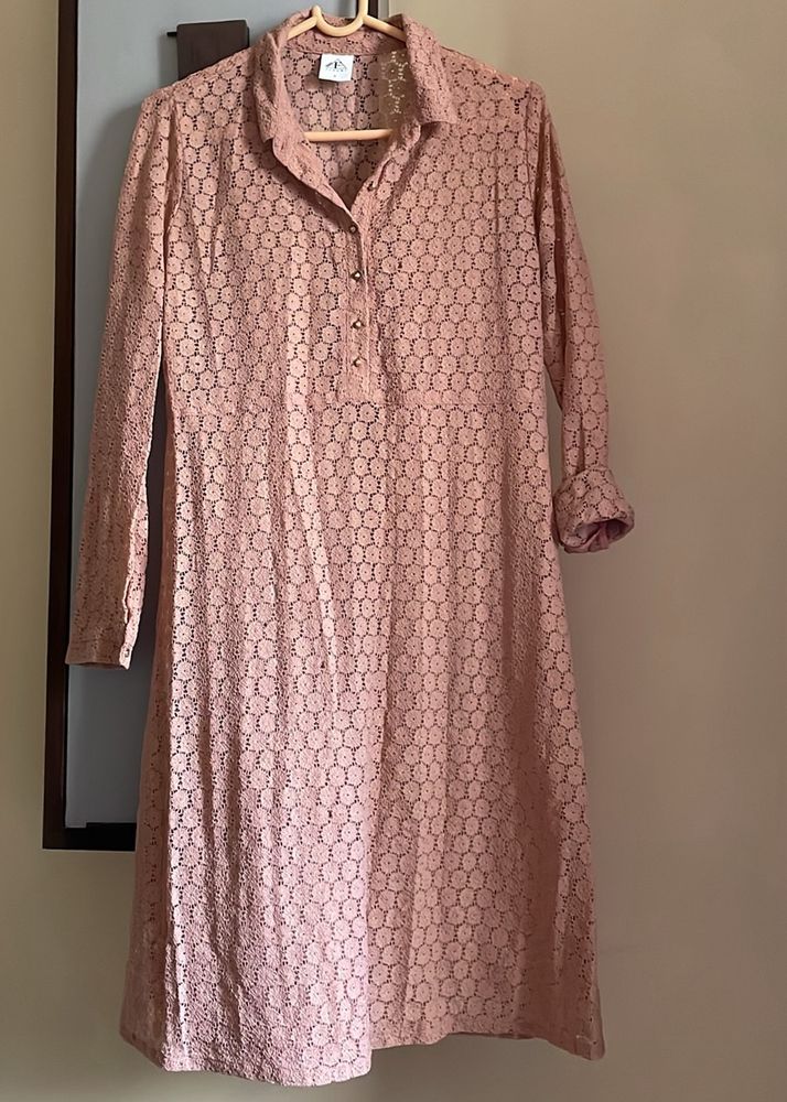 NEW COTTON LACE DRESS WITH INNER